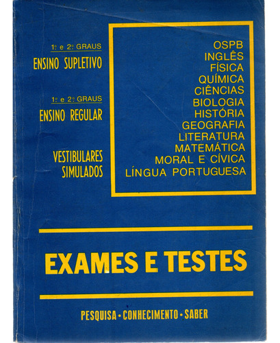 Livro Ospb, Exames E Testes, 1º E 2º Graus (Usado)