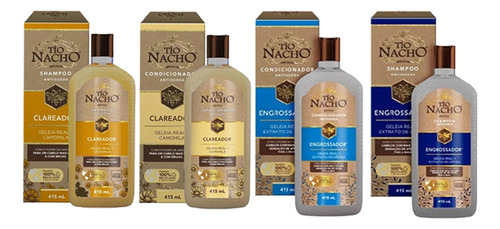 Kit Shampoo E Cond Engrossador + Clareador 415ml Tio Nacho