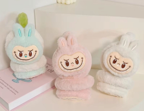 Orejera De Felpa Para Invierno Labubu Rosa Labubu
