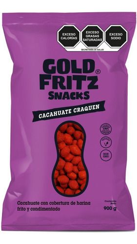 Cacahuate Craquen 900 G Gold Fritz Snacks Hot Nuts Flaming