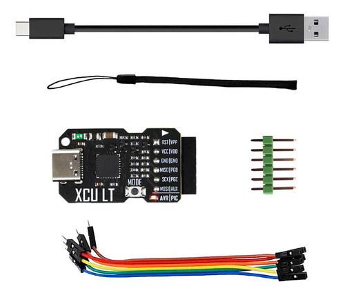 Programador PIC AVR modelo XCU LT MICROSIDE MICROCHIP con USB-C, modo convertidor Serial UART COM, puerto ICSP, compatible con PIC, PIC32, dsPIC y AVR, incluye cable USB
