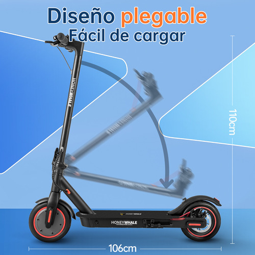 Honey Whale E9 Pro-v2 patín adulto plegable 32km/h motor 500wcon bluetooth y pantalla lcd