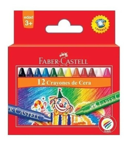 Lapices Crayones De Cera X12 Un Faber Castell