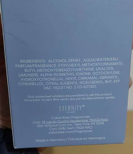 Perfume Eternity Aqua Calvin Klein Masculino 100ml Edt