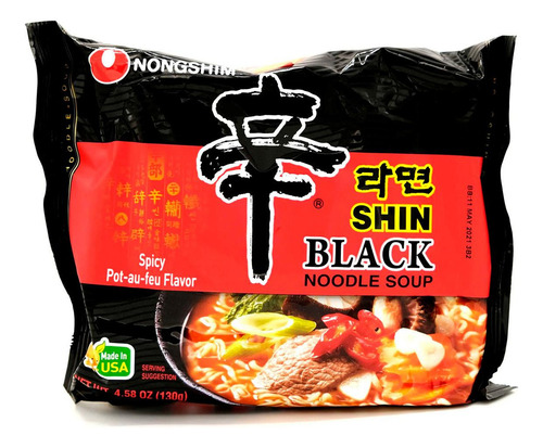Ramen Coreano Nongshim Shin Black 130g Sopa Instantánea.