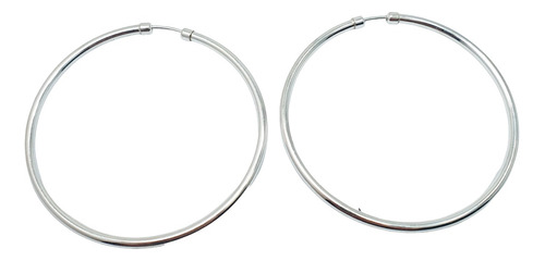 Aros Argolla Plata 925 Cubanos De 50 Mm Huecos Inflados 