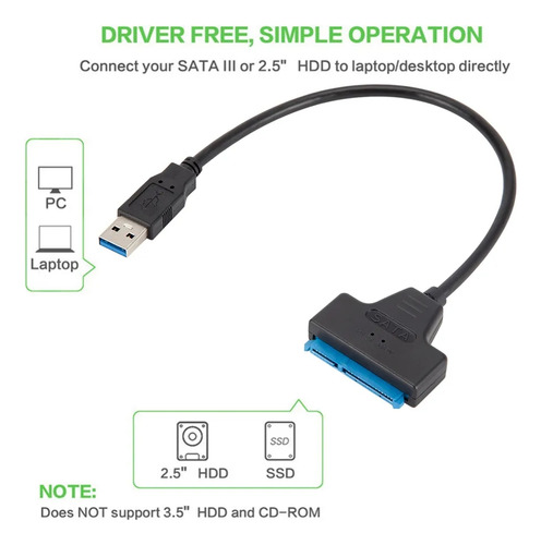 Adaptador Sata 3.0 2.0-usb Hasta 6gbps Comp. Con Ssd Int/ext