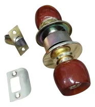 Comprar Cerradura Pomo Madera, Dorada, Puertas Interiores, 3 Llaves