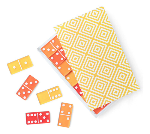 Dominó Acrílico Con Estuche Juego Y Decoración 28 Fichas