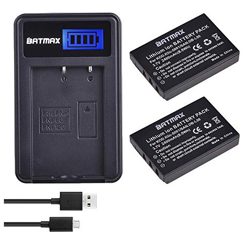 2 Baterías De Iones De Litio Klic5001 De 2400 Mah + Ca...