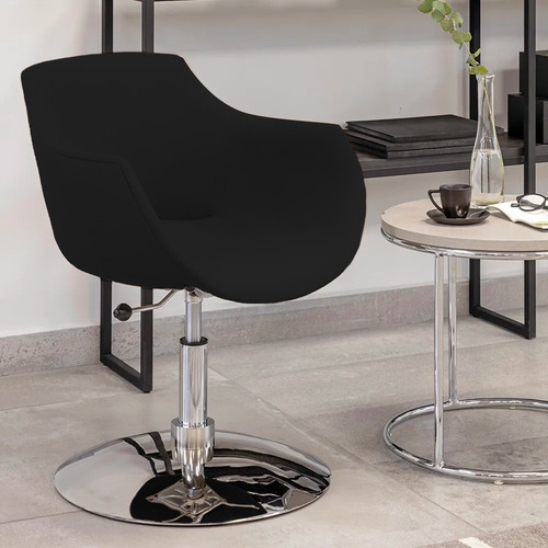 Imagen 2 de 6 de Sillon De Corte Tapizado Lino Frida Disco Base Cromada Envio