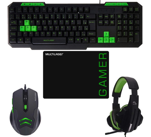 Combo Gamer Pc Notebook 4 En 1 Teclado Mouse Auriculares Pad