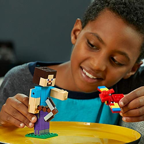 Lego Minecraft Steve Bigfig Con El Loro 21148 Kit Construcc