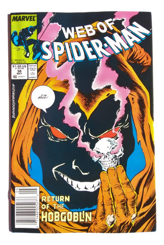 Web Of Spiderman 38 Marvel Comics 1988 Hobgoblin Saviuk Am06