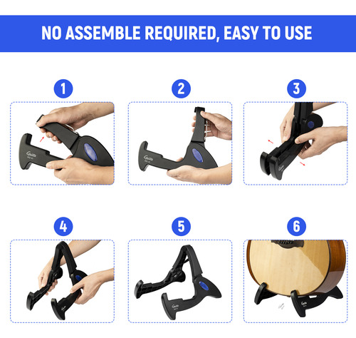 Soporte Para Instrumentos Musicales, Guitarra, Plegable, Con