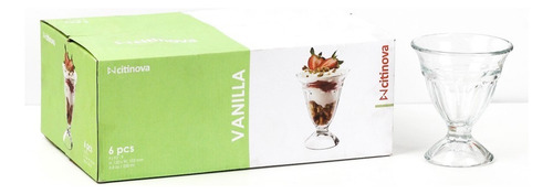 Set Vasos Copas Para Helados Cocteles Cristal 250 Ml 6 Pzs Color Transparente