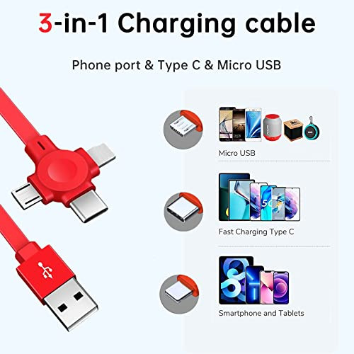 Cable De Carga Gartmost, 3 Unidades, De Un Solo Tirón, Tres