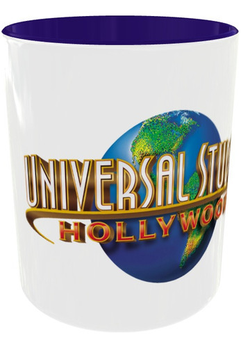 Mugs Universal Studios Hollywood Blue Pocillo Serie Geeks