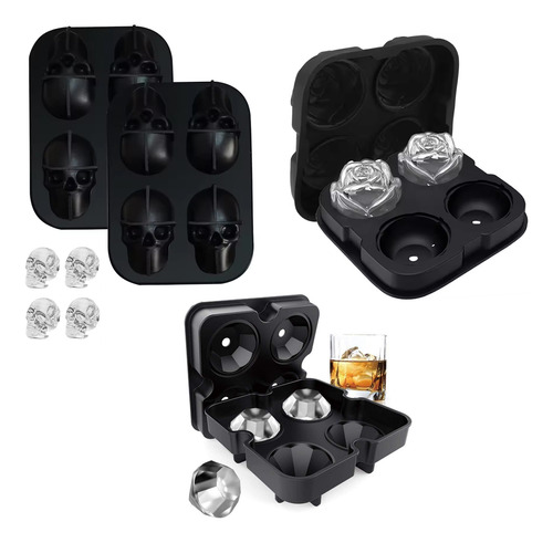 Molde Cubeta Hielera Silicona Set X3 Diseños Varios Casatua