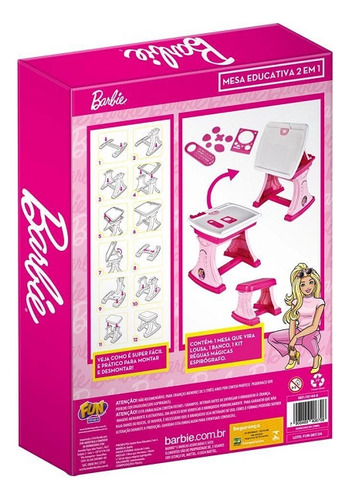Mesa Barbie Educativa 2 Em 1 Fun