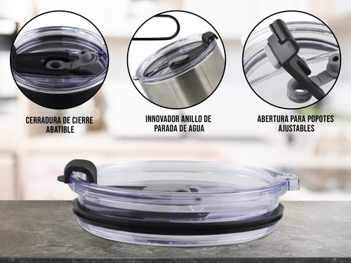 Imagen 5 de 10 de Tapa Para Vaso Termo 20oz 30oz 550ml Antiderramante Yeti