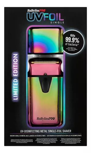 Afeitadora de hoja metálica con luz UV desinfectante UVFOIL​​​​​​​ de  BaBylissPRO®, en iridiscente (edición limitada)