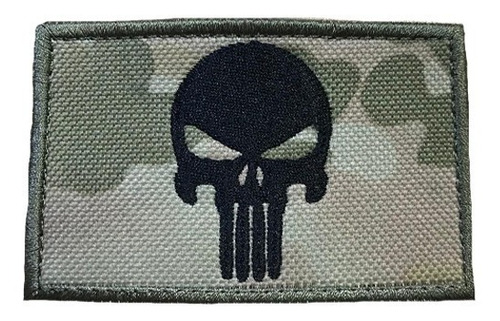 Parche Punisher Bordado Rectangulo Alta Calidad Emol Colores