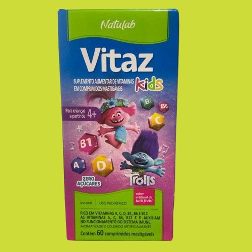 Vitamina Vitaz Kids Trolls C/60 Cpr Mastigáveis - Natulab