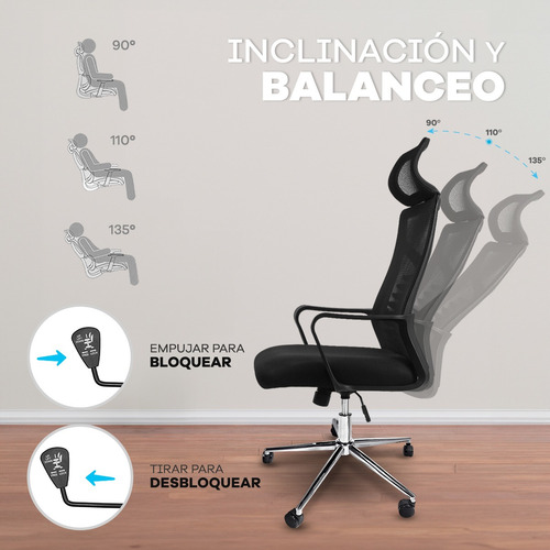 Sillas De Oficina Gerencial Ergonómica Giratoria Con Ruedas
