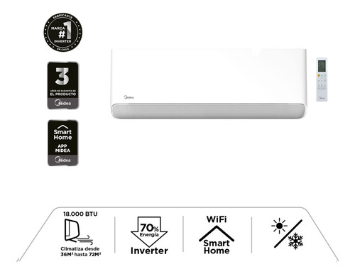 Split Muro Inverter Midea Breezeless18k Con Wifi