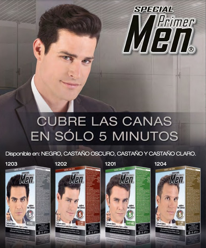 Tinte Cubre Canas Pelo Barba Bigote Solo 5 Minutos Loquay