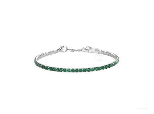 Pulsera Esmeraldas Plata 1ra Ley 925 By Thi Tur® Tenis