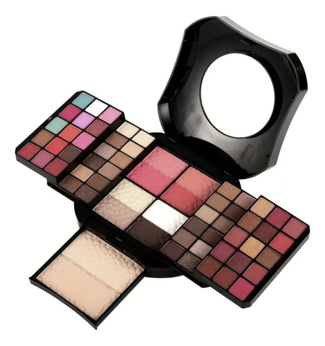 Kit Maquiagem 64 Cores Sombra Blush Iluminador Bronzer