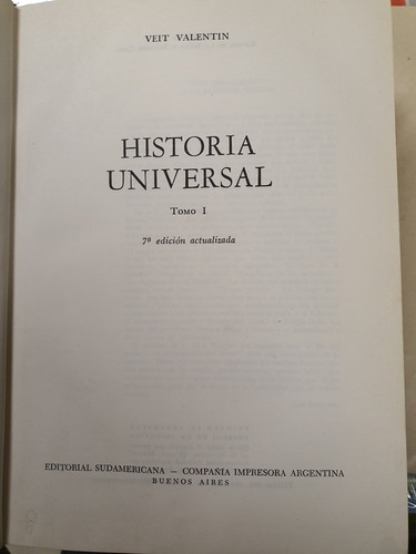 Libro:historia Universal- Veit Valentin - 2 Tomos Ed.1972