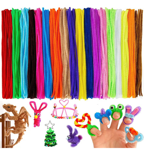 1000 Pcs Cleaners Pipe, Value Pack Of 18 Surted Colors Cheni