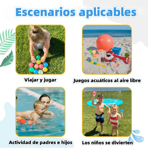 Reutilizable Globos Agua Silicona Bolas Llenado Rápido 24pzs