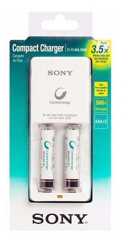 Cargador 2 Pilas Sony + 2 Aaa Recargables Luz Led 900mah