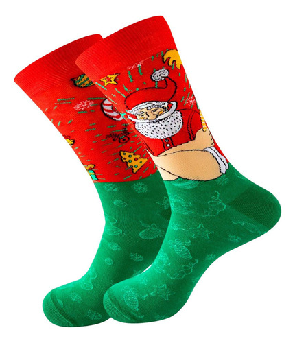 6 Paquetes De 2 A 6 Bonitos Calcetines Navideños, Calcetines