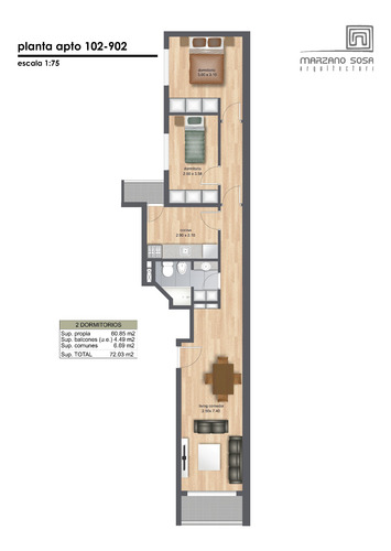 Imagen 10 de 10 de -apartamento Dos Dormitorios, Balcón, Terraza Lavadero, Centro Sur, Barrio Sur.
