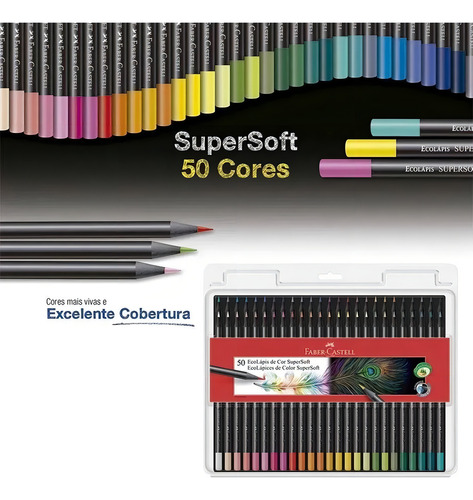 Lápis De Cor 50 Supersoft + 48 Caneta Fine Pen Faber Castell