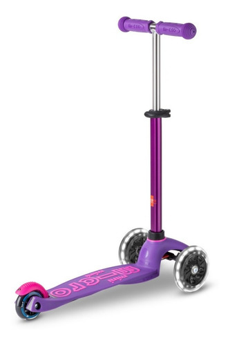 Devil's Skate Scooter Mini Micro Deluxe LED cor roxa e rosa