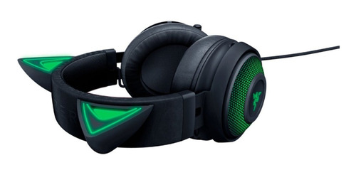 Imagen 3 de 10 de Auriculares gamer Razer Kraken Kitty negro con luz rgb LED