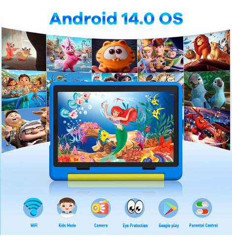 Tablet Jeazans Kids De 10 Pulgadas Con Android 14, 64 Gb De
