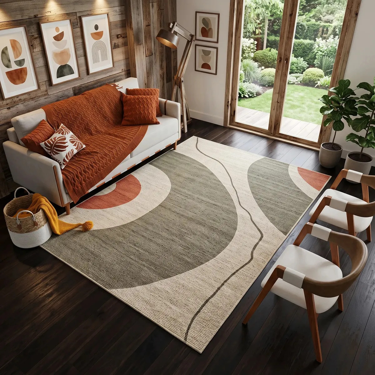 Tapete Sala Juquehy Estilo Sisal Antiderrapante Alto Padrão 1.5 M 1 M 100x150 Verde Terracota Olive