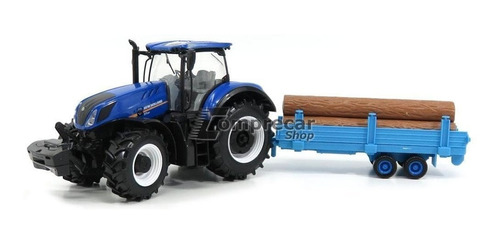 Miniatura Trator New Holland T7.315 + Carreta Bburago 1/32