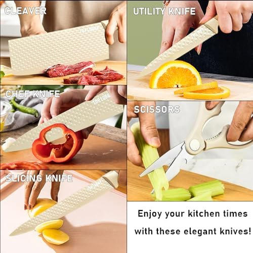 Juego De Cuchillos De Cocina, Juego De 8 Cuchillos De Acero
