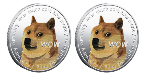 2x Art Creative Dog Monedas Conmemorativas Dogecoin