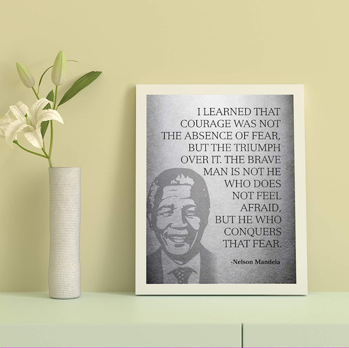 Mandela Quotes Wall Art-brave Man Is He Who Conquers Fear-8