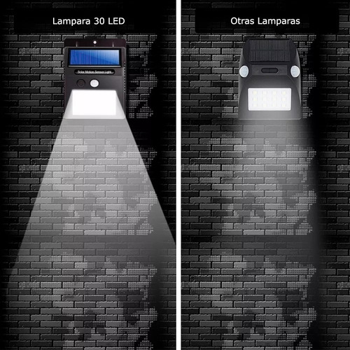 Pack De 4: Lámpara Solar De Pared 30 Leds Sensor Movimiento
