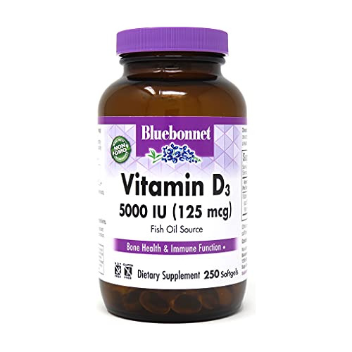 Nutrición Bluebonnet Vitamina D3 5000 Iu Softgels, Nwa01